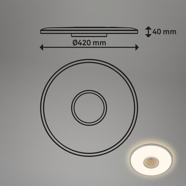 Briloner 3847014 - LED Stropní svítidlo TORO LED/18W/230V pr. 42 cm matný chrom