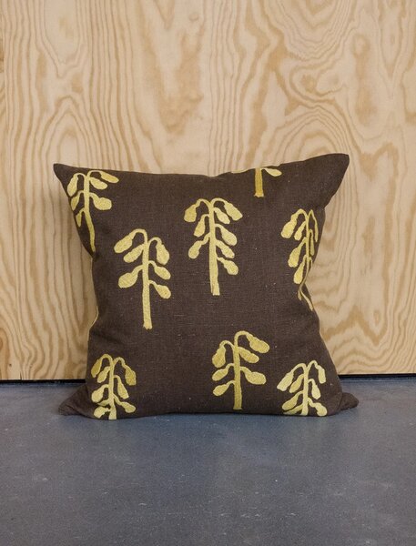 Fine Little Day Povlak na polštář Hängbjörk Brown & Yellow 50 x 50 cm FLD289