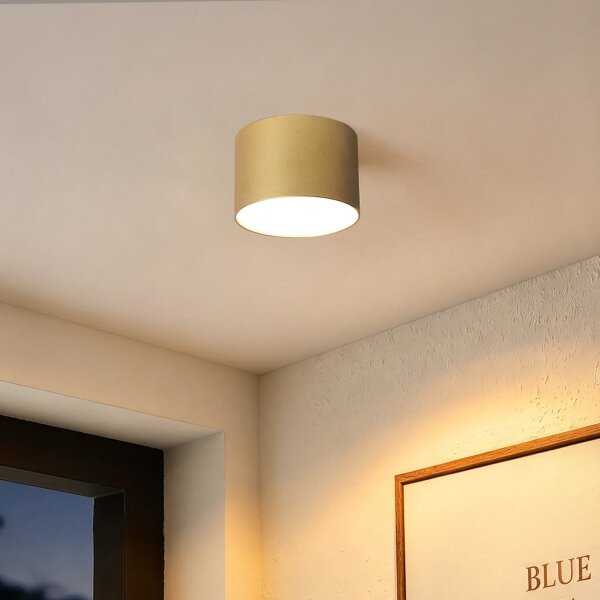 BRILAGI - Koupelnové stropní svítidlo FORIS LED/9W/230V pr. 9 cm zlatá IP44