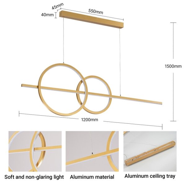 BRILAGI - LED Stmív. lustr na lanku SIGNATURE LED/53W/230V 120 cm zlatá + DO