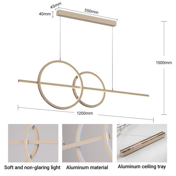 BRILAGI - LED Stmív. lustr na lanku SIGNATURE LED/53W/230V 120 cm béžová + DO