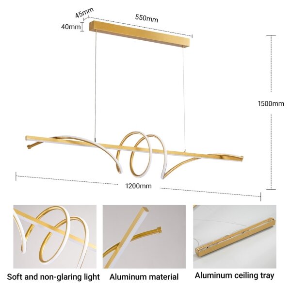 BRILAGI - LED Stmív. lustr na lanku SIGNATURE LED/50W/230V 120 cm zlatá + DO