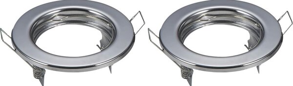 Aigostar - SADA 2x Rámeček pro podhledové svítidlo GU10 pr. 8 cm lesklý chrom