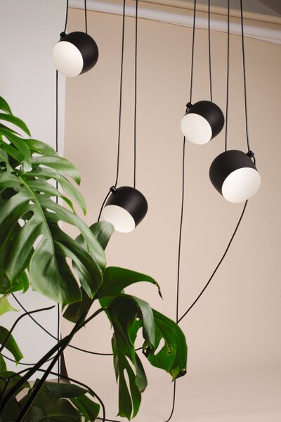 Flos F0090030 Aim, černé závěsné svítidlo pro připojení do stropní rozety, 16W LED 2700K, prům. 24,3cm