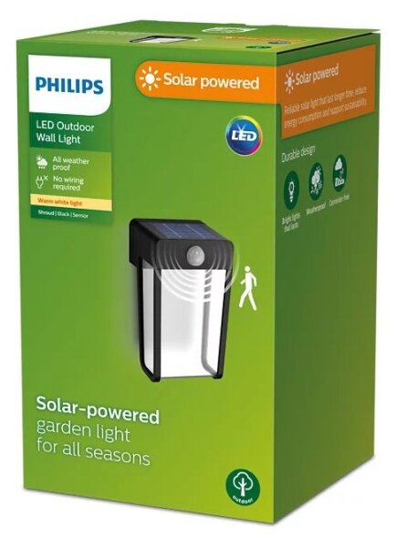 Philips - LED Solární nástěnné svítidlo se senzorem SHROUD LED/2,3W/3,7V IP44