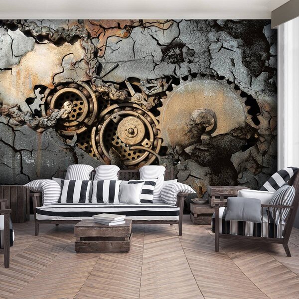 Fototapeta - Ozubené kolo ve skále (152,5x104 cm)