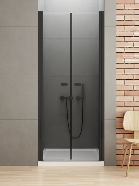 New Trendy New Soleo Black sprchové dveře 100 cm sklopné černá matný/průhledné sklo D-0216A