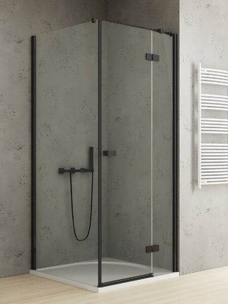 New Trendy Reflexa Black sprchový kout 80x70 cm obdélníkový černá matný/průhledné sklo EXK-4913