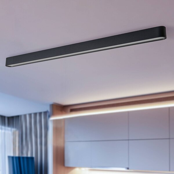 Nowodvorski Lighting Stropní světlo Soft, 125 x 6 cm, grafit, hliník, G13, Černá, Obývací pokoj / jídelna, Hliník, Moderní