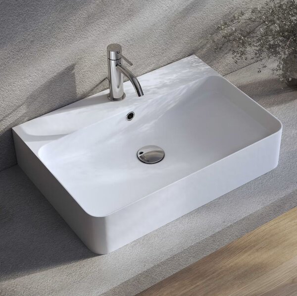 Kronenbach Cube umyvadlo 60x42 cm obdélníkový na pult bílá lesk KB733400CU