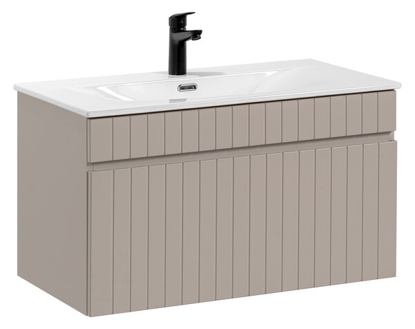 Comad Koupelnová skříňka s keramickým umyvadlem Iconic Cashmere 80 cm - kašmír
