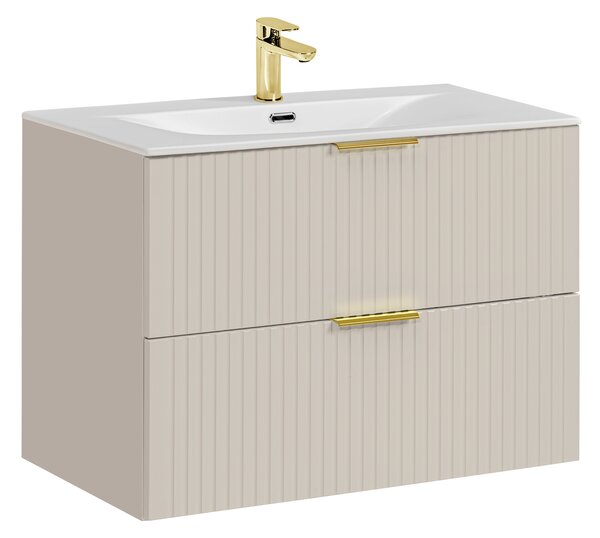 Comad Koupelnová skříňka s keramickým umyvadlem Adel Cashmere 80 cm - kašmír