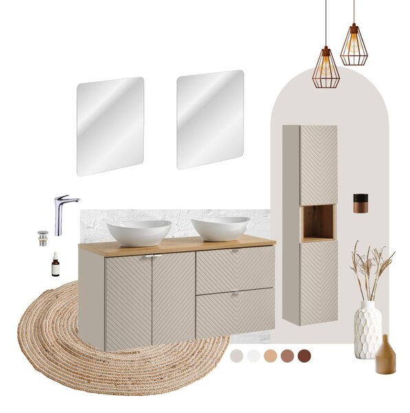 Comad Koupelnová skříňka pod deskové umyvadlo Viva Cashmere 60 kašmír/dub coast evoke