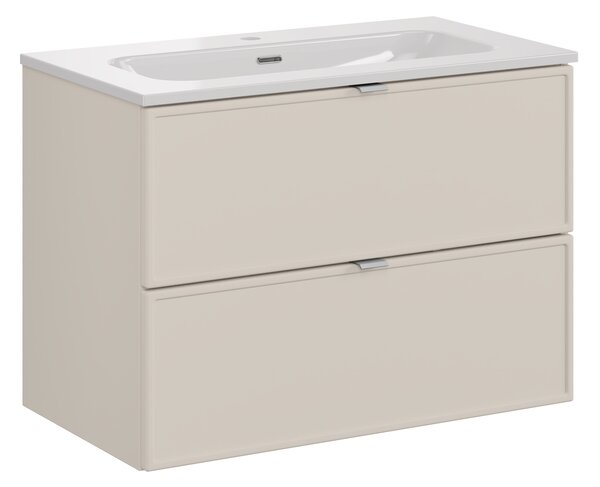 Comad Koupelnová skříňka s keramickým umyvadlem Bella Cashmere 80 cm - kašmír