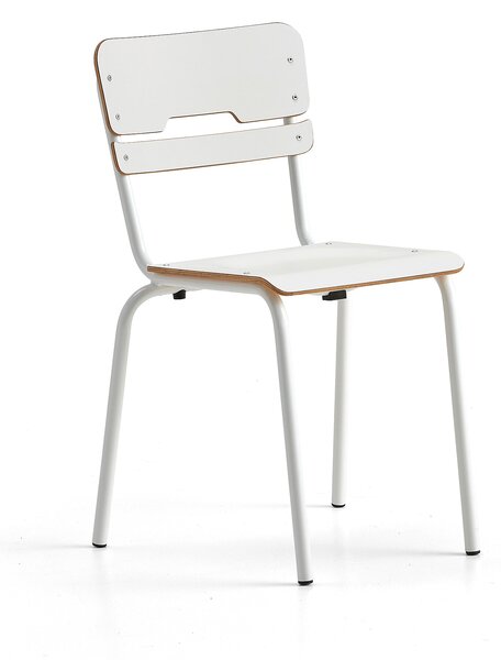AJ Produkty Školní židle SCIENTIA, sedák 360x360 mm, výška 460 mm, bílá/bílá