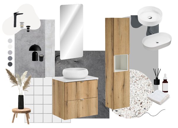 Comad Koupelnová skříňka pod deskové umyvadlo Nova Oak 60 dub coast evoke/bílá