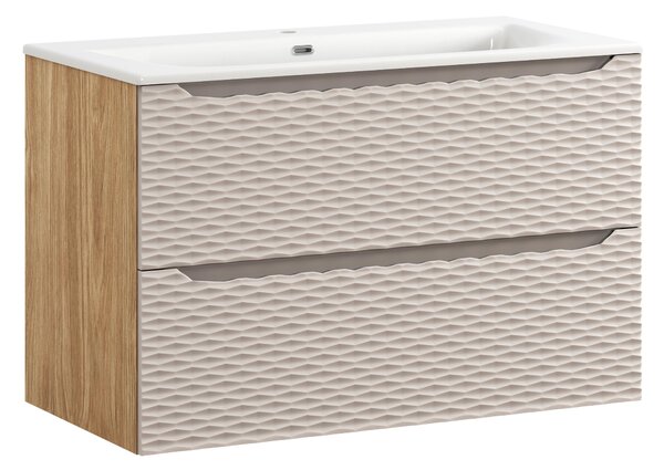 Comad Koupelnová skříňka s keramickým umyvadlem Ocean Beige II 90 cm - béžová