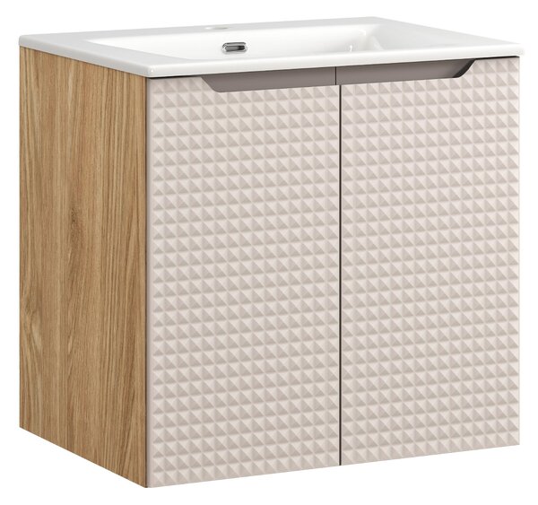 Comad Koupelnová skříňka s keramickým umyvadlem Luxor Beige II 60 cm - béžová