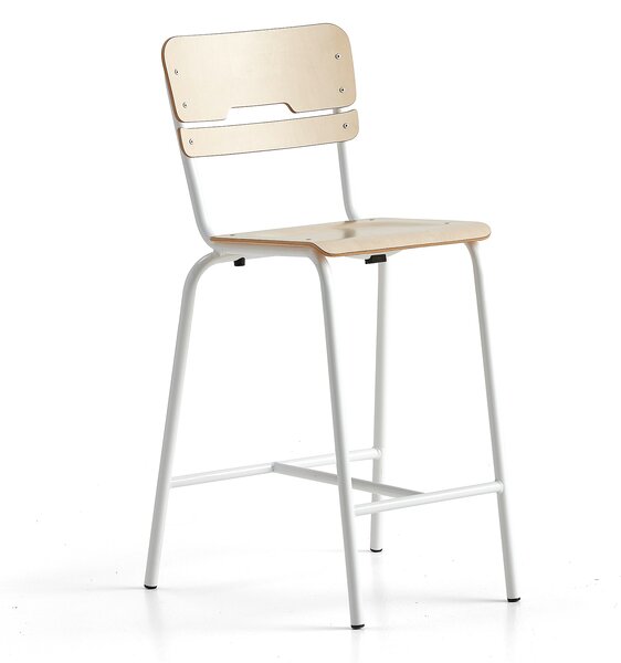 AJ Produkty Školní židle SCIENTIA, sedák 360x360 mm, výška 650 mm, bílá/bříza