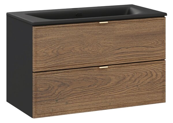Comad Koupelnová skříňka s keramickým umyvadlem Talia Casella II 80 cm - dub casella