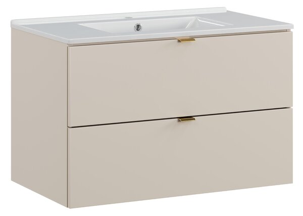 Comad Koupelnová skříňka s keramickým umyvadlem Dalia Cashmere 80 cm - kašmír