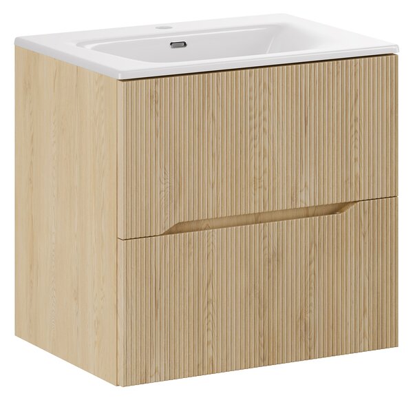Comad Koupelnová skříňka s keramickým umyvadlem Nordic Cremona 60 cm - dub cremona