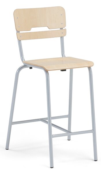 AJ Produkty Školní židle SCIENTIA, sedák 360x360 mm, výška 650 mm, stříbrná/bříza