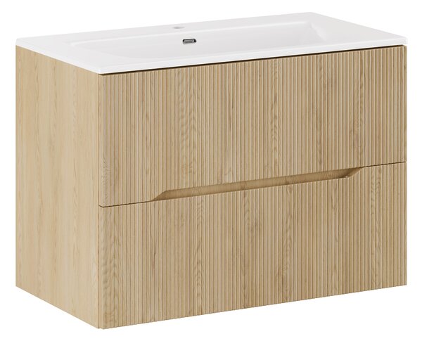 Comad Koupelnová skříňka s keramickým umyvadlem Nordic Cremona 80 cm - dub cremona
