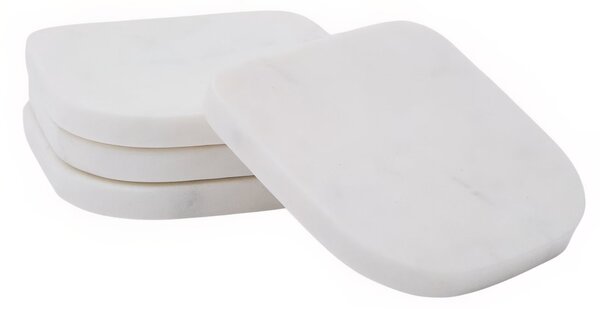 Set čtyř bílých mramorových podtácků Kave Home Zera