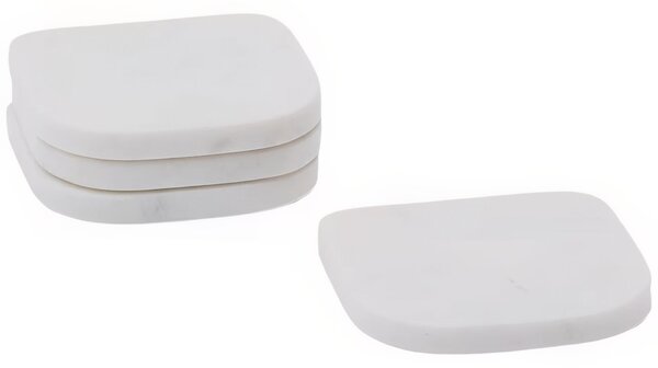 Set čtyř bílých mramorových podtácků Kave Home Zera