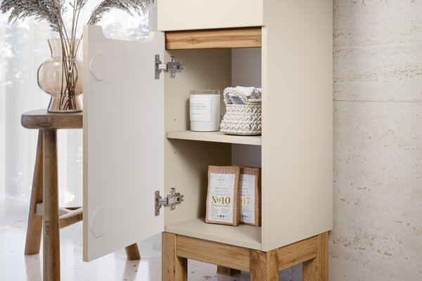 Comad Doplňková koupelnová skříňka vysoká Bali Cashmere 35 kašmír mat