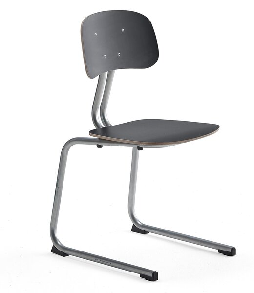 AJ Produkty Školní židle YNGVE, ližinová podnož, výška 460 mm, stříbrná/antracitově šedá
