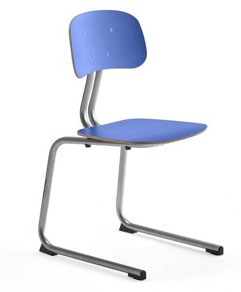 AJ Produkty Školní židle YNGVE, ližinová podnož, výška 460 mm, stříbrná/modrá
