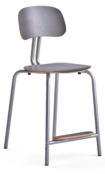 AJ Produkty Školní židle YNGVE, 4 nohy, výška 610 mm, stříbrná/antracitově šedá