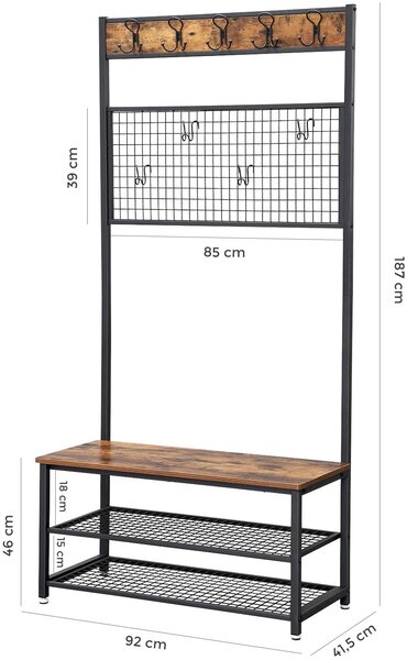 Vasagle & Songmics Věšák s botníkem ORYON