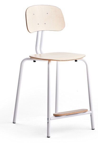 AJ Produkty Školní židle YNGVE, 4 nohy, výška 610 mm, bílá/bříza