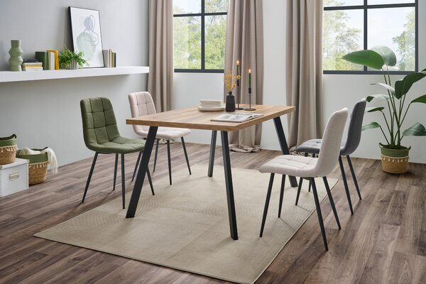 JÍDELNÍ STŮL, černá, barvy dubu, 140/90/76 cm Hom`in