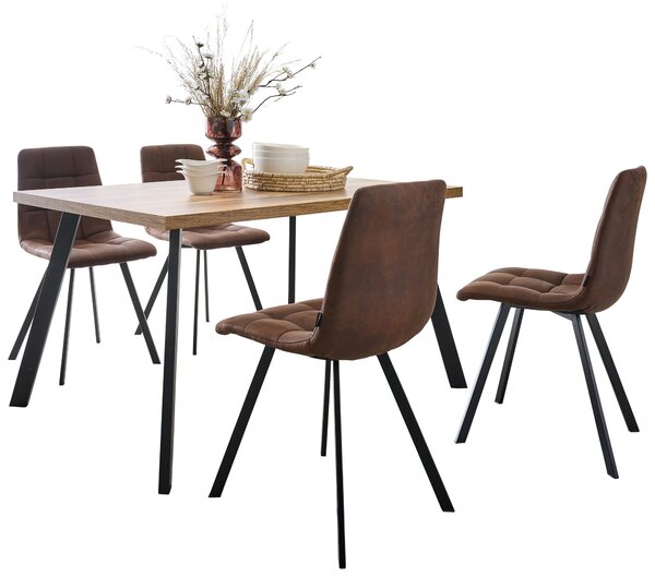 JÍDELNÍ STŮL, černá, barvy dubu, 140/90/76 cm Hom`in