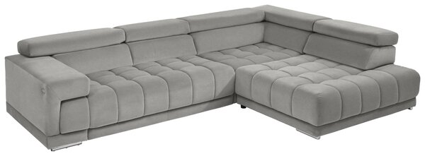ROHOVÁ SEDAČKA, textil, barvy stříbra, světle šedá Beldomo Speed - Sedací soupravy