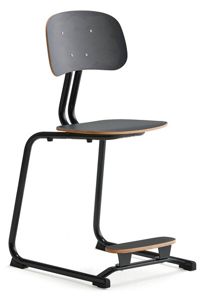 AJ Produkty Školní židle YNGVE, ližinová podnož, výška 500 mm, antracitově šedá