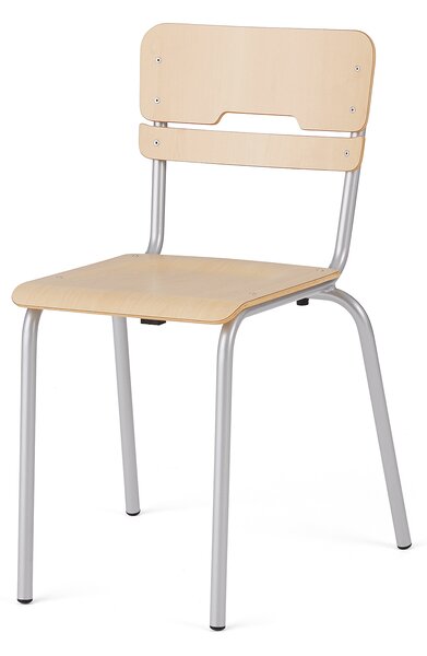 AJ Produkty Školní židle SCIENTIA, sedák 360x360 mm, výška 460 mm, stříbrná/bříza