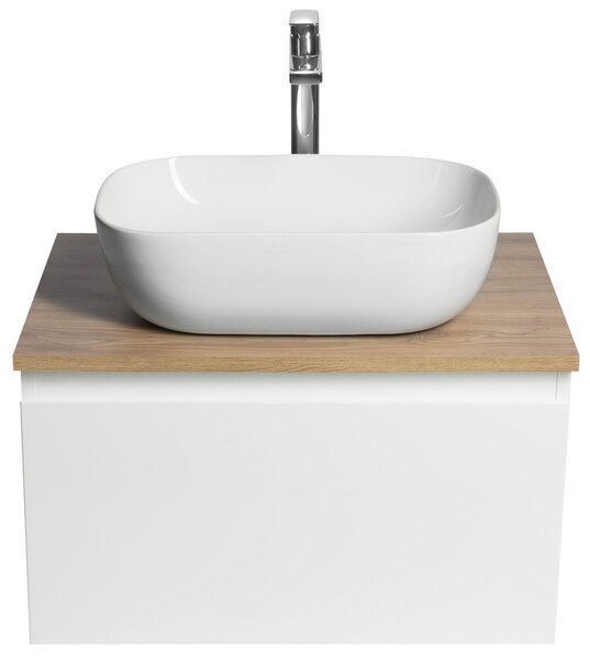 Aqualine Aqualine, ALTAIR skříňka s deskou 62,5 cm, bílá/dub emporio, AI267-02
