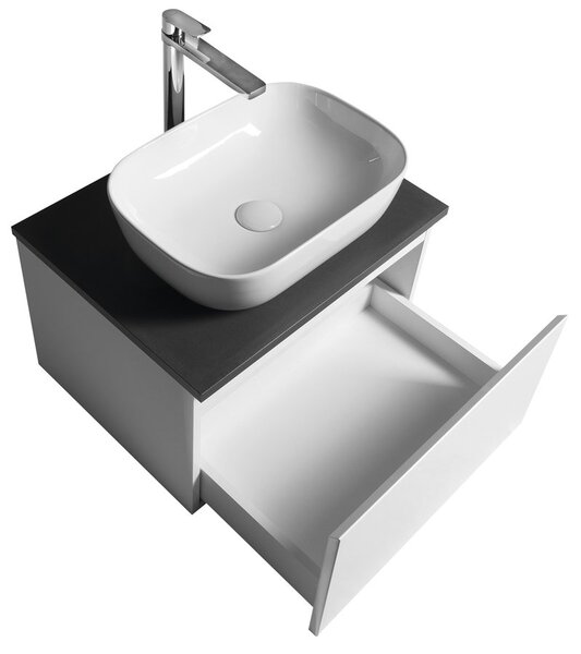 Aqualine Aqualine, ALTAIR skříňka s deskou 58 cm, bílá/antracit břidlice, AI263-03