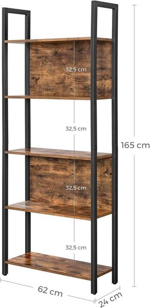 REGÁL, hnědá, černá, ocel, 62/165/24 cm Boxxx - Online Only regály & police, Online Only
