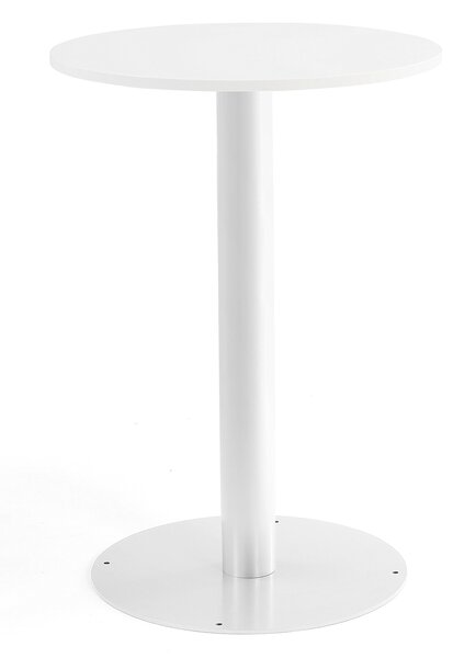 AJ Produkty Barový stůl ALVA, Ø700x1000 mm, bílá, bílá