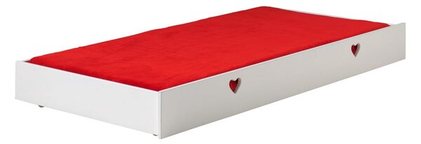 Bílá dětská postel z borovicového dřeva s výsuvným lůžkem s úložným prostorem 90x200 cm AMORI – Vipack