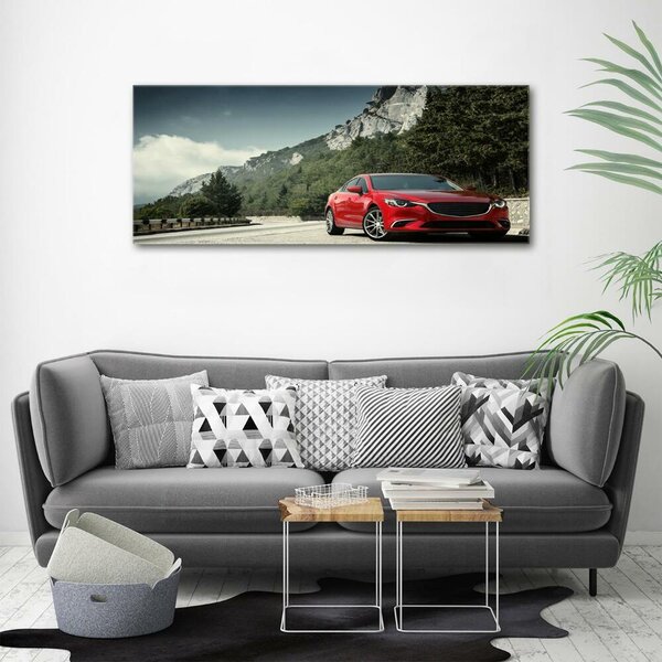 Foto obraz sklo tvrzené Auto v horách osh-123522493