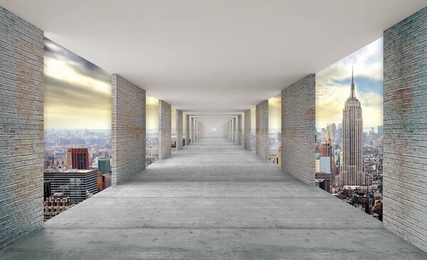 Fototapeta - Tunel s výhledem na New York (152,5x104 cm)