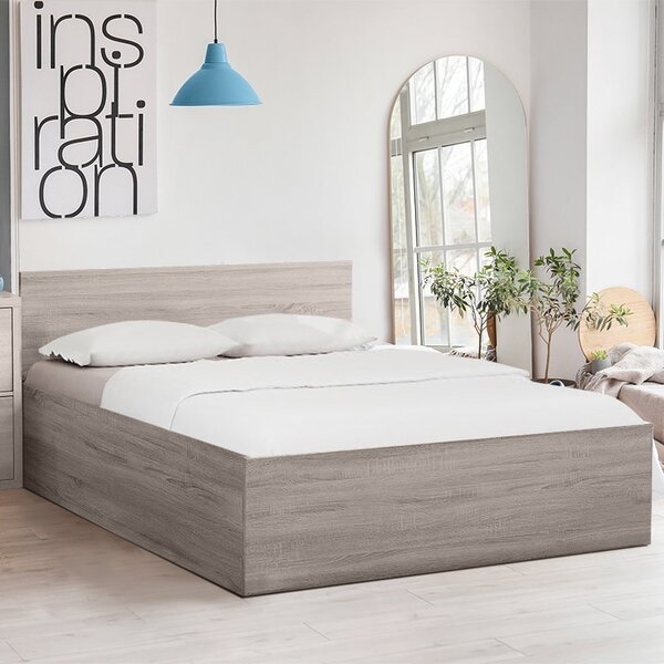 Postel SOFIA 120 x 200 cm, dub lanýž s lamelovým roštem a matrací Deluxe 10 cm