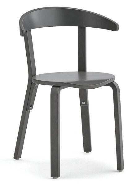 AJ Produkty Dřevěná židle LINUS, výška sedáku 450 mm, dýha, šedá